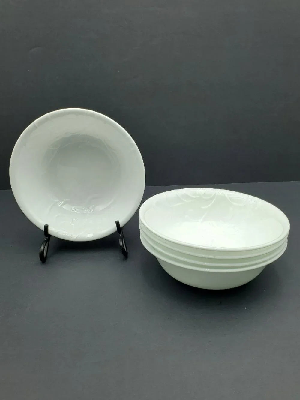 Corelle Cherish Soup Bowls Corning White Embossed Cereal Bowls